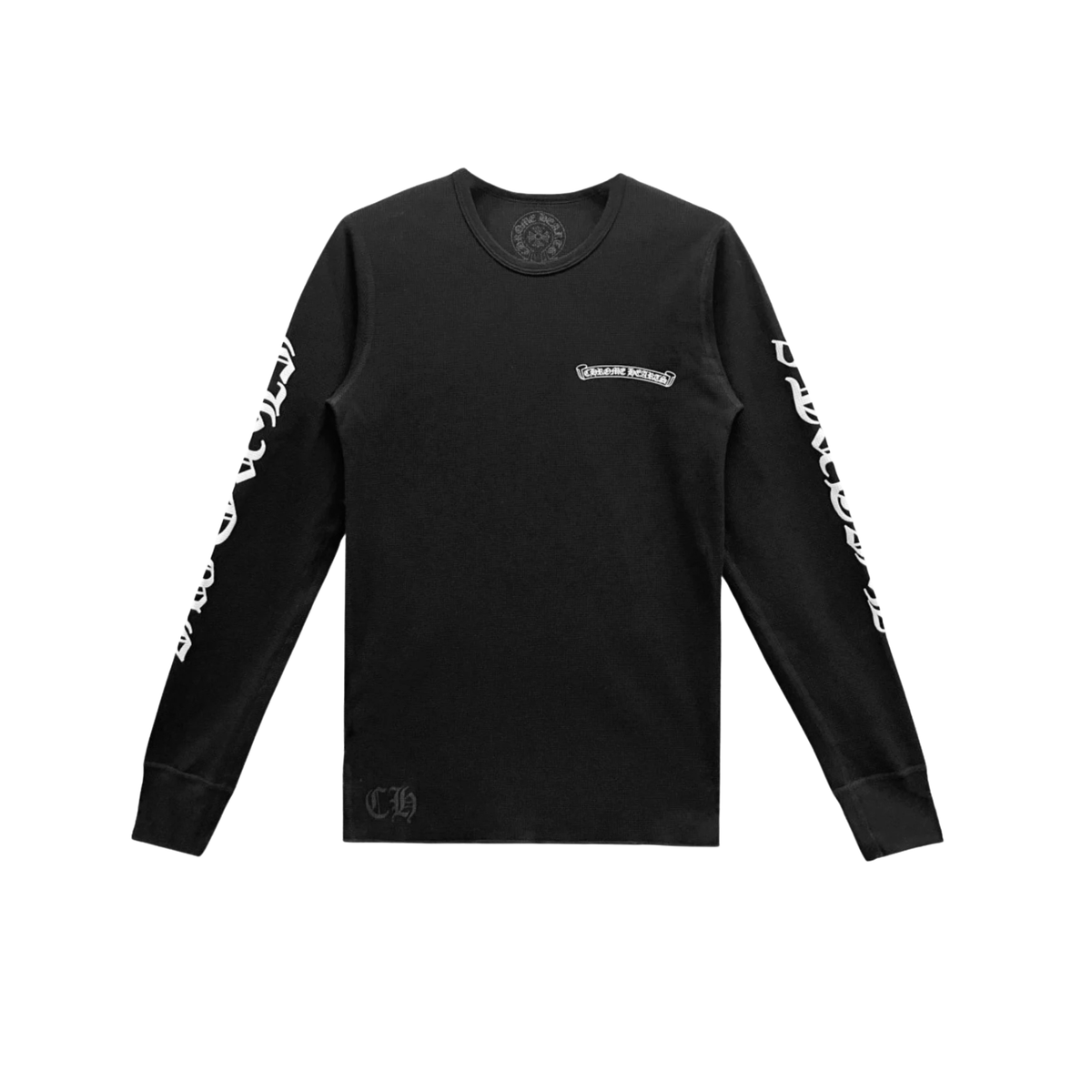 Chrome Hearts Scroll Logo Waffle Thermal Long Sleeve Tee ‘Black’