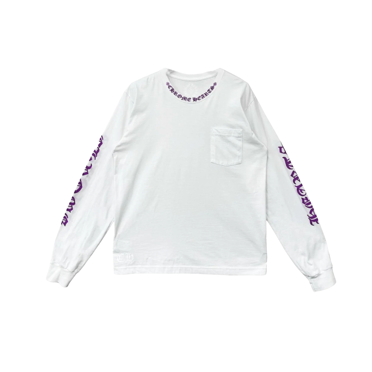 Chrome Hearts Purple Neck Logo L/S Tee
