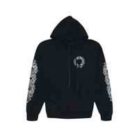 Chrome Hearts Black Pullover Horseshoe Floral Hoodie ‘Black’