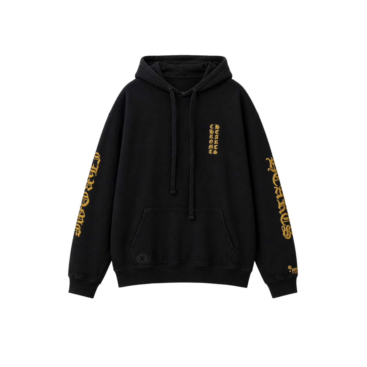 Chrome Hearts 1988 Hoodie Gold Glitter 'Black/Gold'