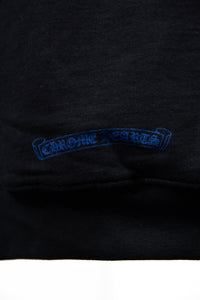 Chrome Hearts Script Logo Zip-Up Black Blue Hoodie