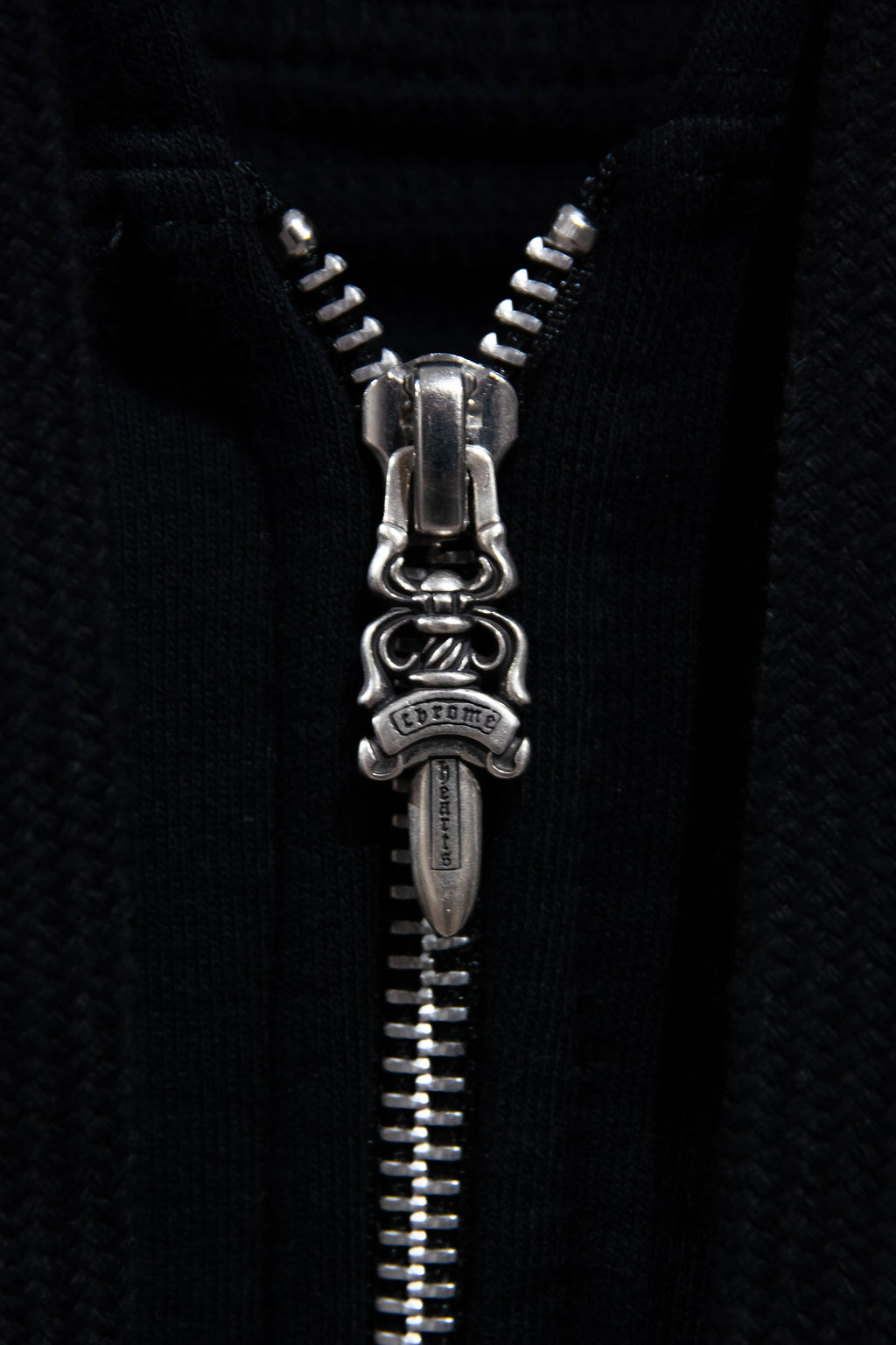 Chrome Hearts 1988 Script Logo Zip-Up Black Blue Hoodie