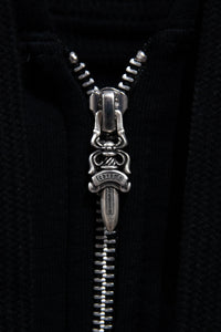 Chrome Hearts Script Logo Zip-Up Black Blue Hoodie