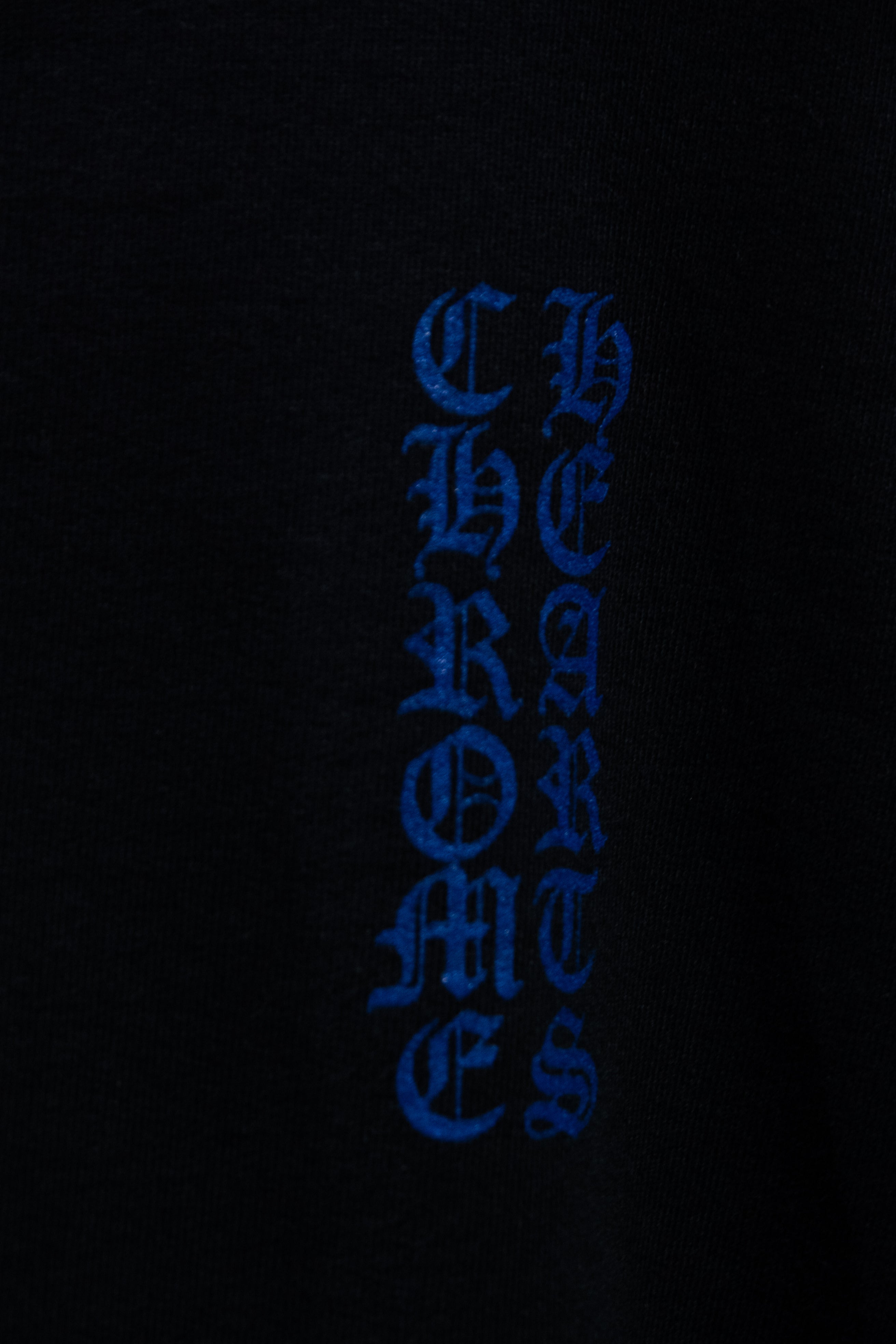 Chrome Hearts 1988 Script Logo Zip-Up Black Blue Hoodie