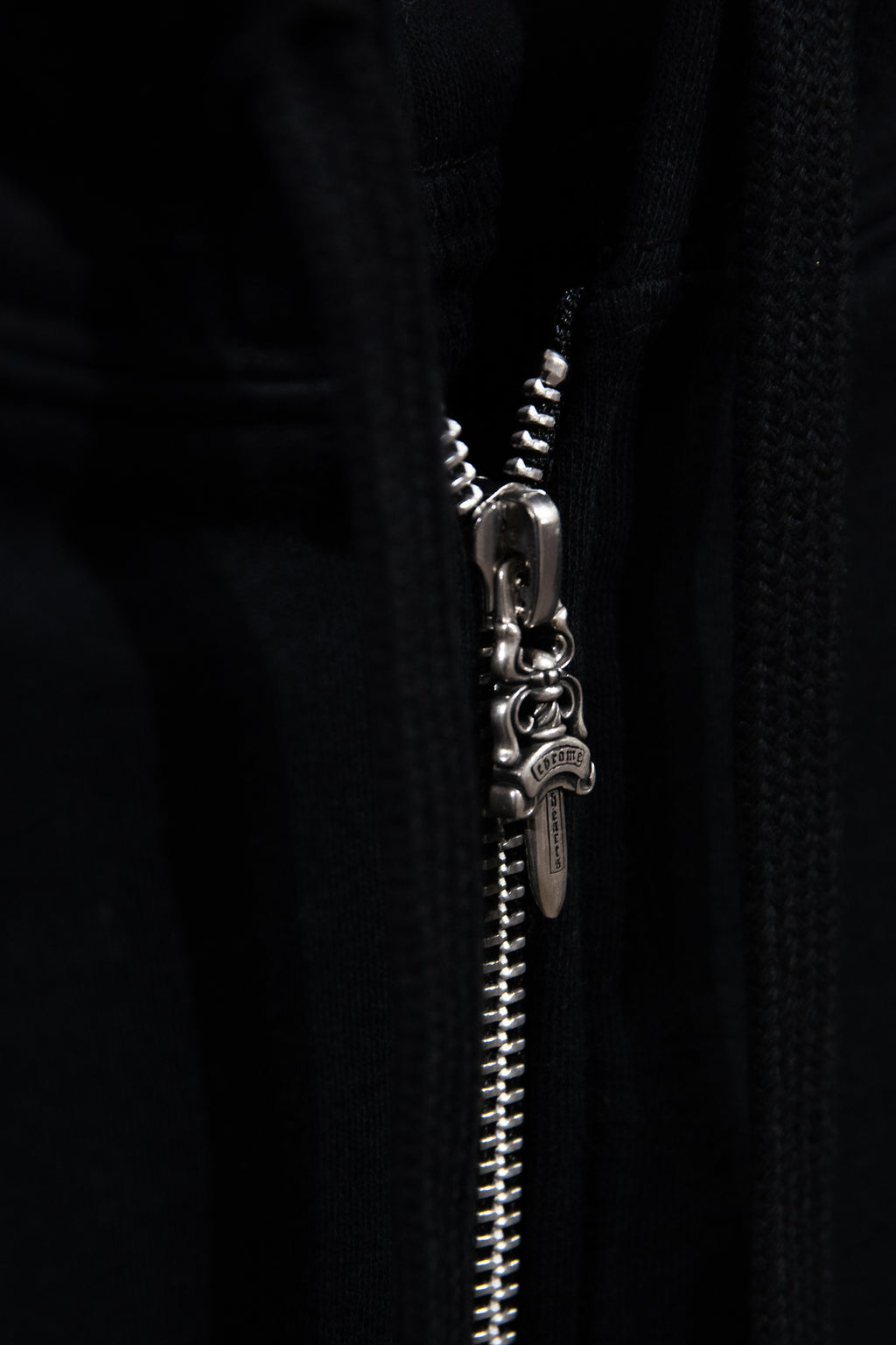 Chrome Hearts 1988 Script Logo Zip-Up Black Blue Hoodie