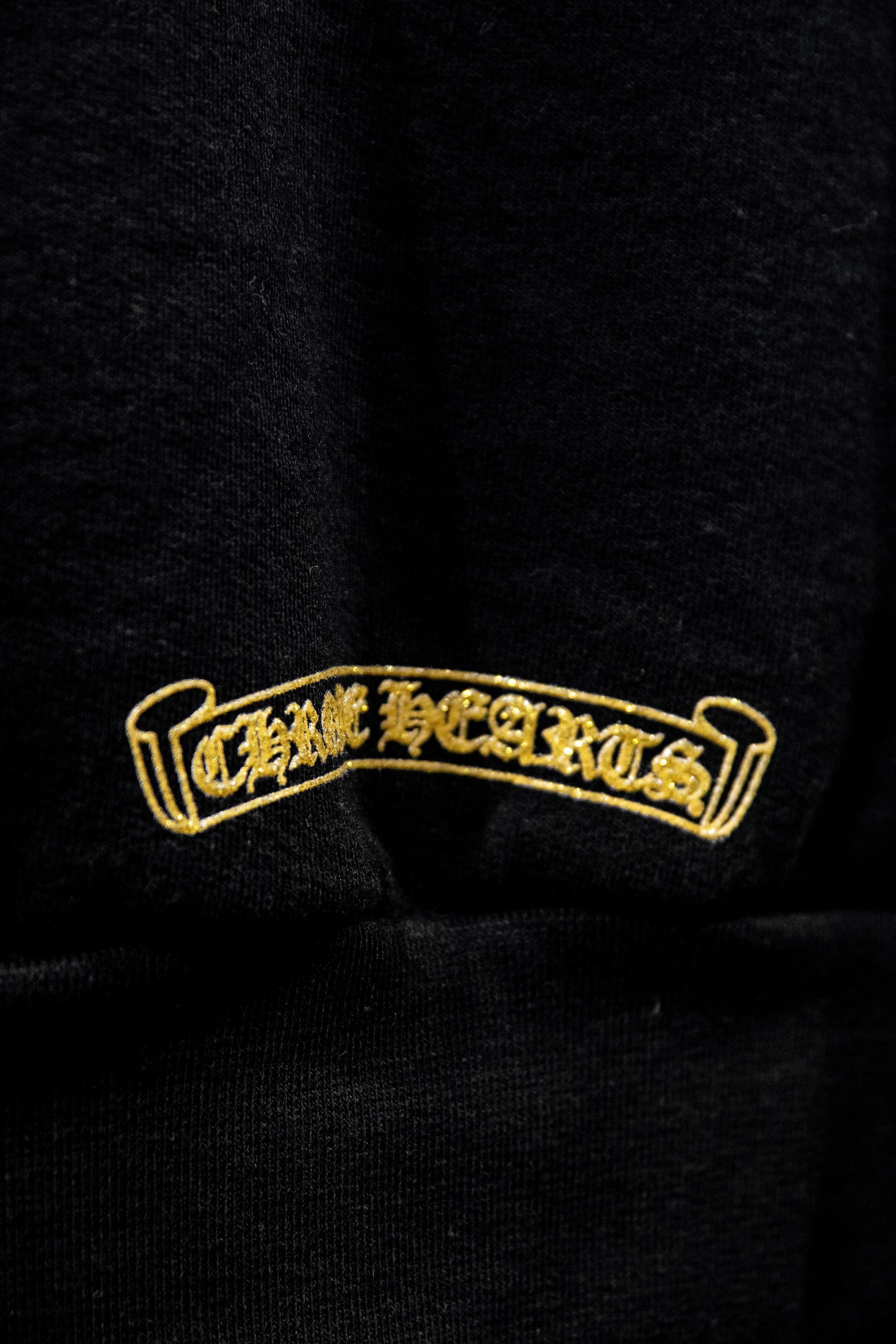 Chrome Hearts 1988 Hoodie Gold Glitter 'Black/Gold'