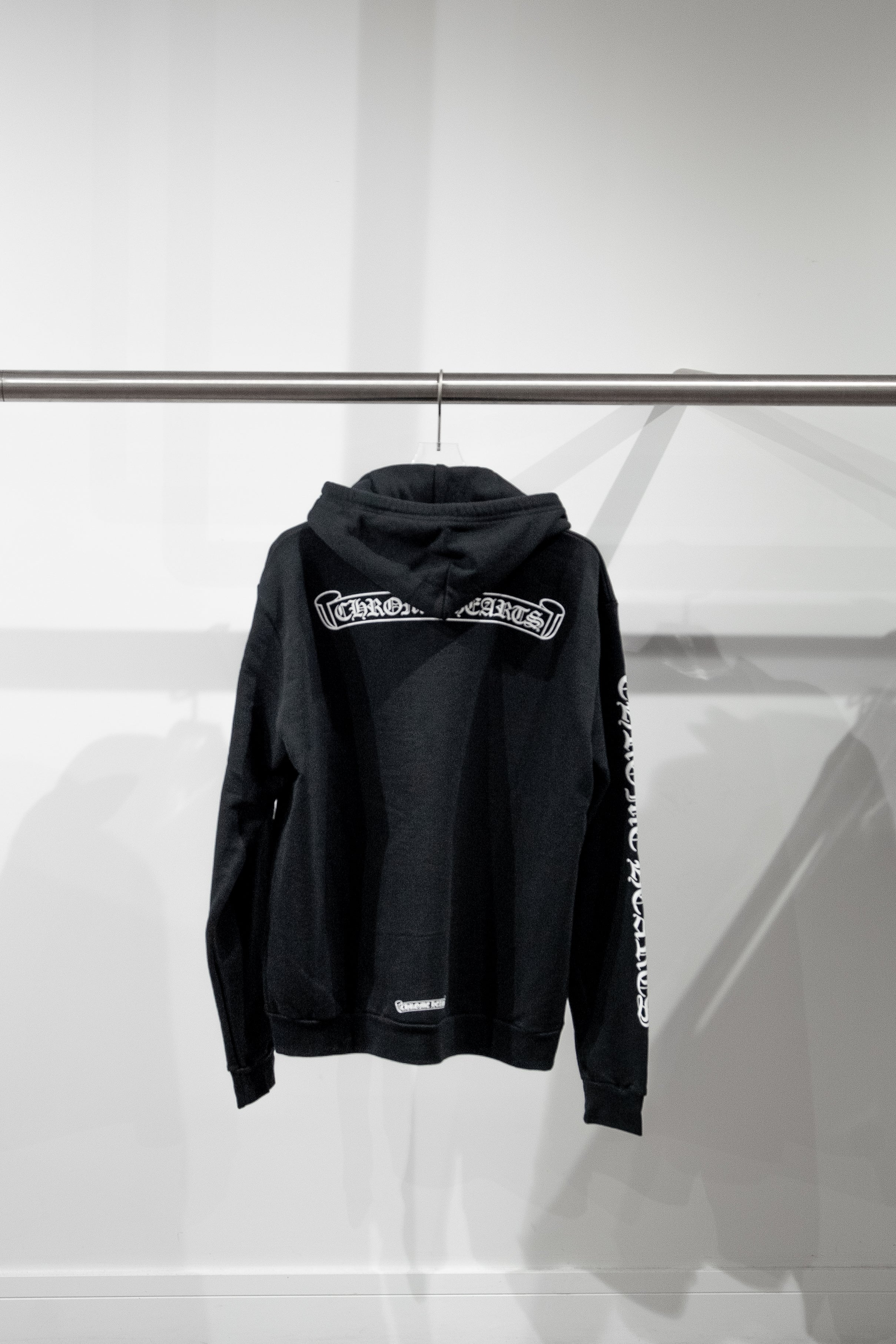 Chrome Hearts Scroll Logo Zip Up Hoodie 'Black'
