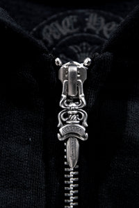 Chrome Hearts Scroll Logo Zip Up Hoodie 'Black'