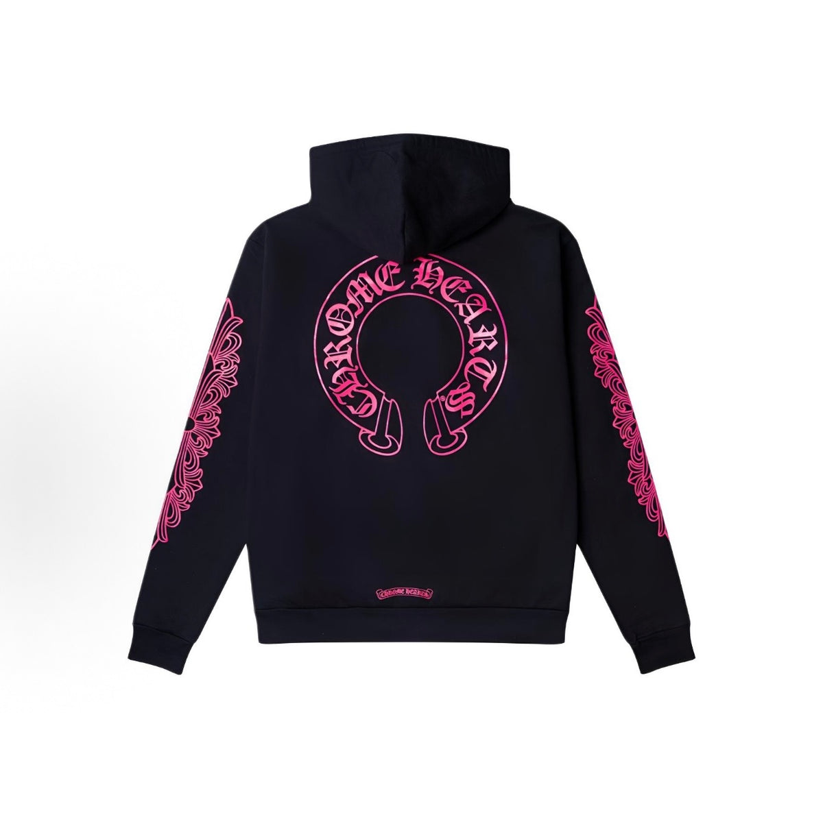 Chrome Hearts Floral Horseshoe Zip-Up Hoodie ‘Black/Pink’