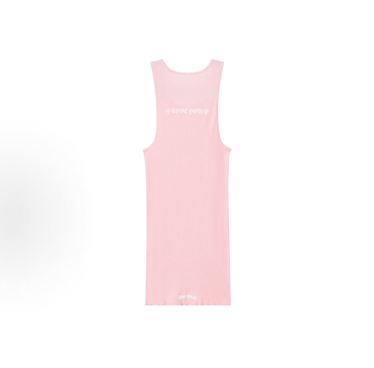 Chrome Hearts Pink LOVE YOU Neck Rib Tank Top
