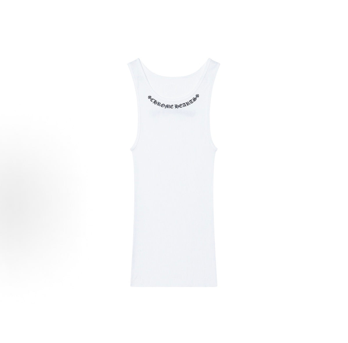 Chrome Hearts logo ribbed tank White