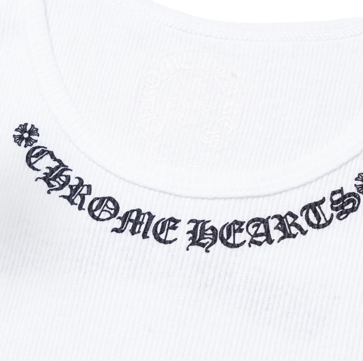 Chrome Hearts logo ribbed tank White