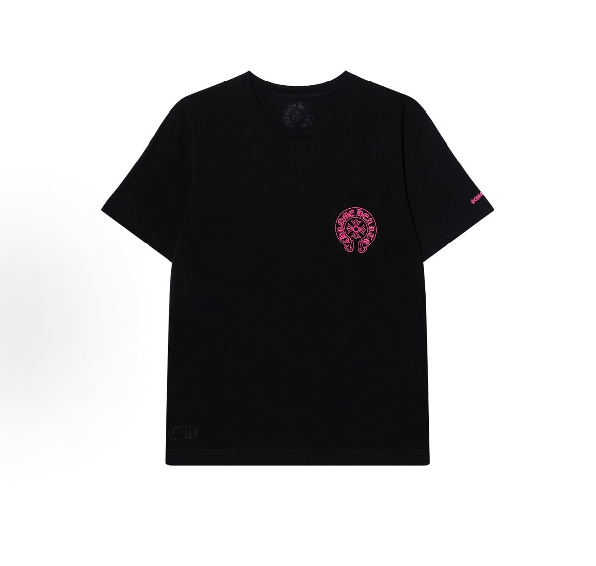Chrome Hearts Pink Horseshoe Pocket Sleeve Tee