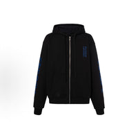 Chrome Hearts Script Logo Zip-Up Black Blue Hoodie
