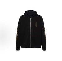 Chrome Hearts Vertical Logo Zip Up Hoodie Black Brown