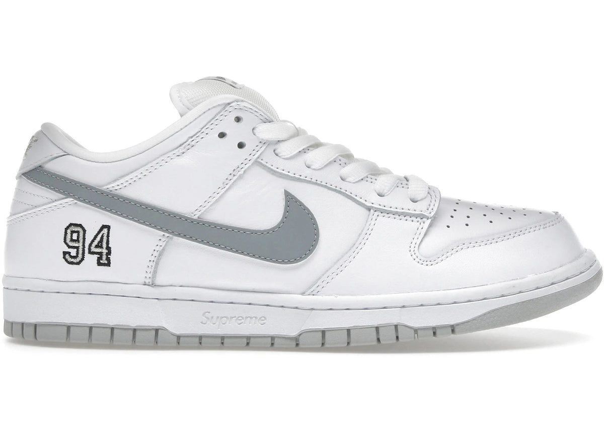 Nike SB Dunk Low ‘Supreme 94 White Metallic Silver’