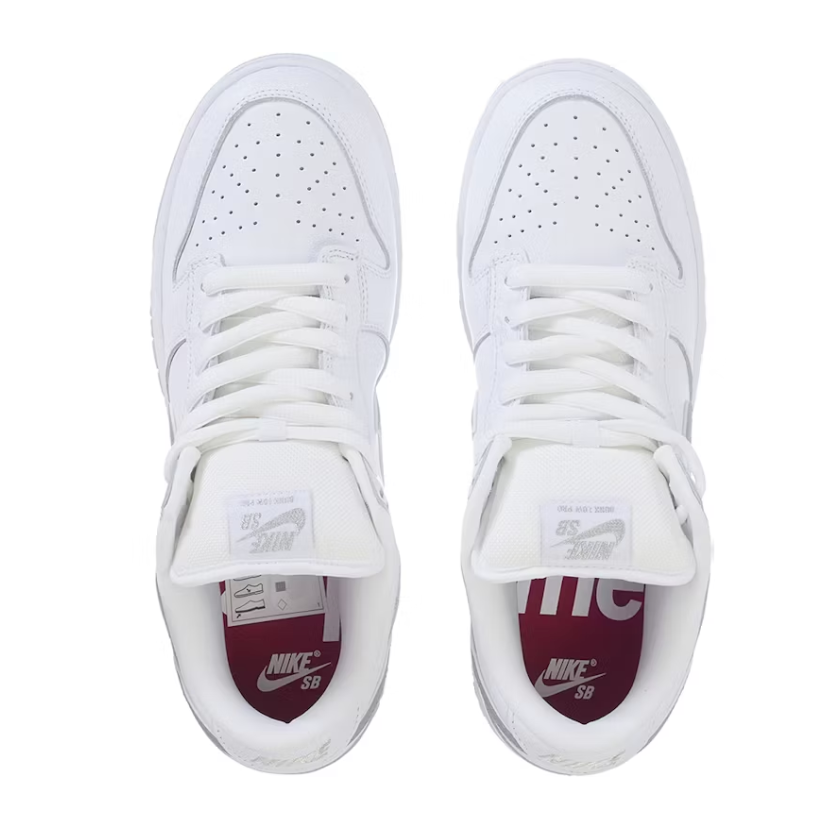 Nike SB Dunk Low ‘Supreme 94 White Metallic Silver’