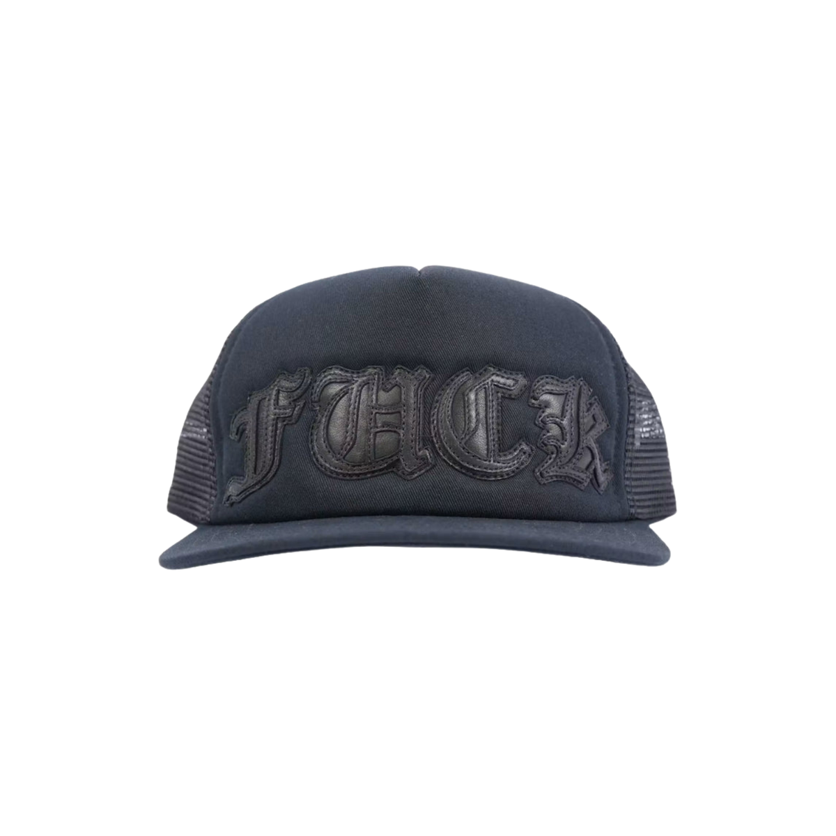 Chrome Hearts FUCK Letter Patch Trucker Cap ‘Black/Black’