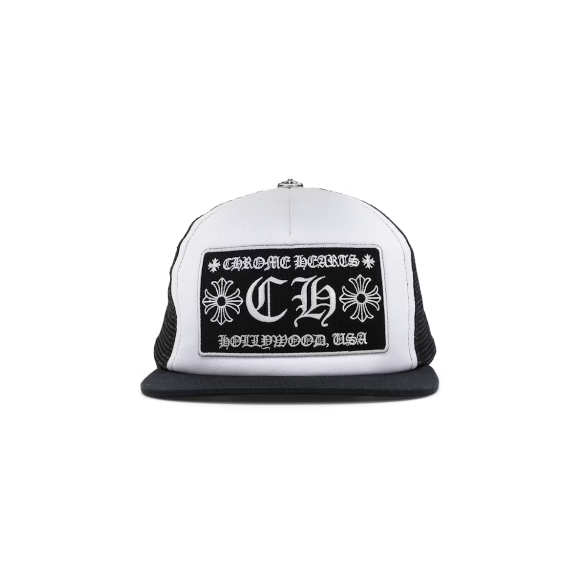 Chrome Hearts CH Hollywood Trucker Hat ‘White/Black’