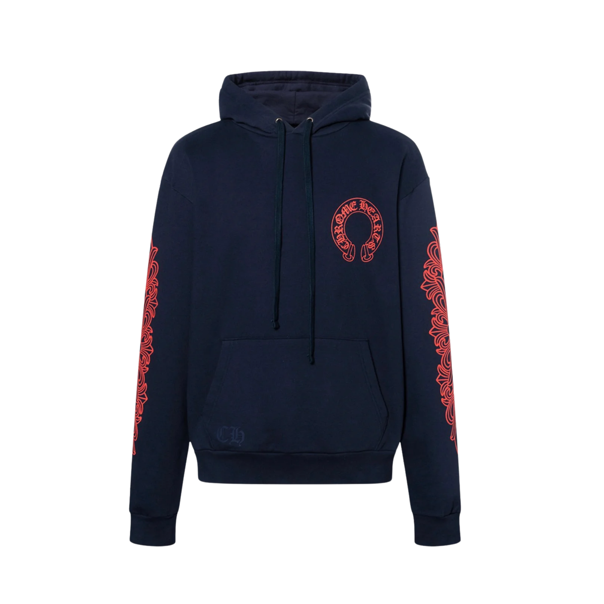 Chrome Hearts Horseshoe Floral Hoodie ‘Navy/Red’