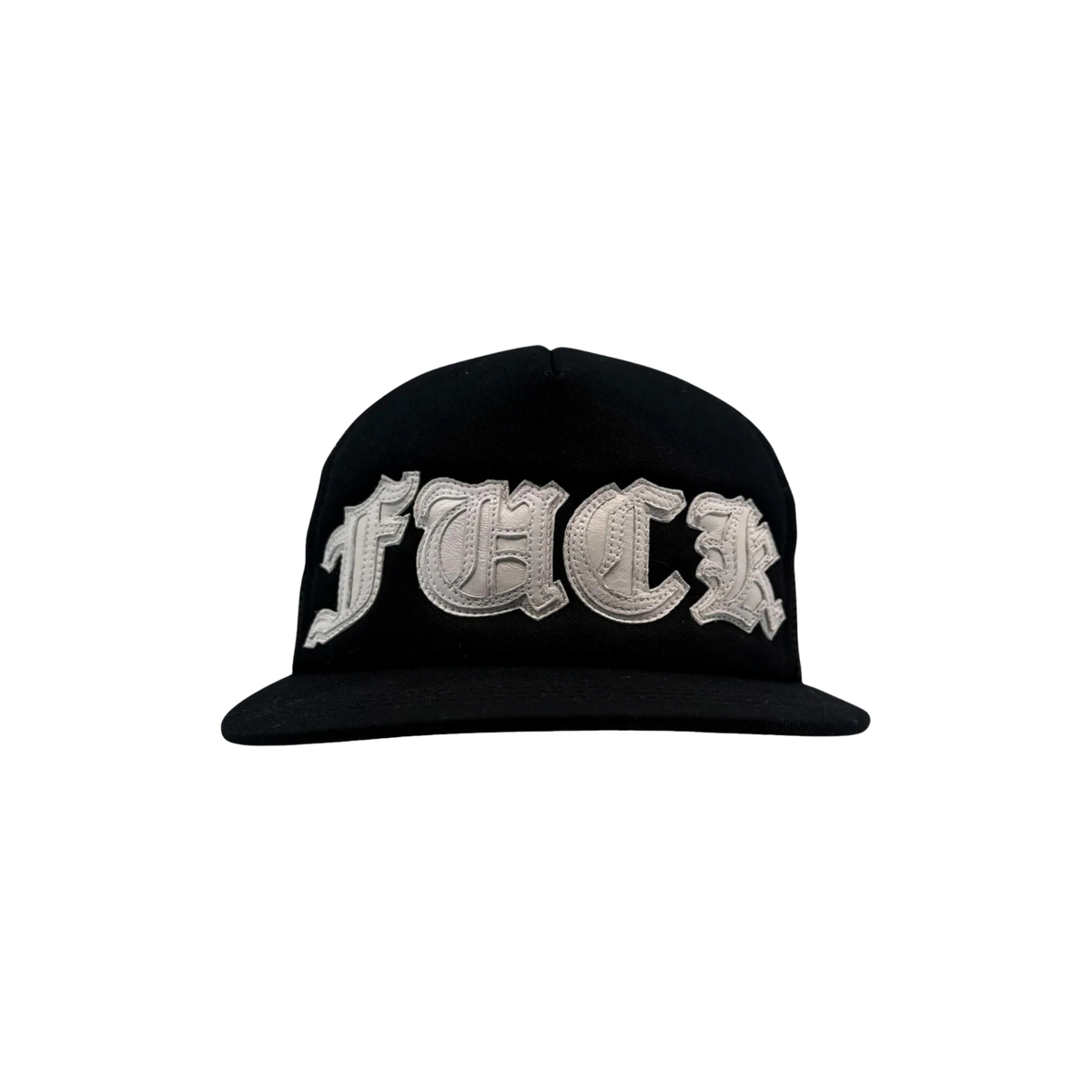 Chrome Hearts Fuck White Leather Patch Trucker Hat