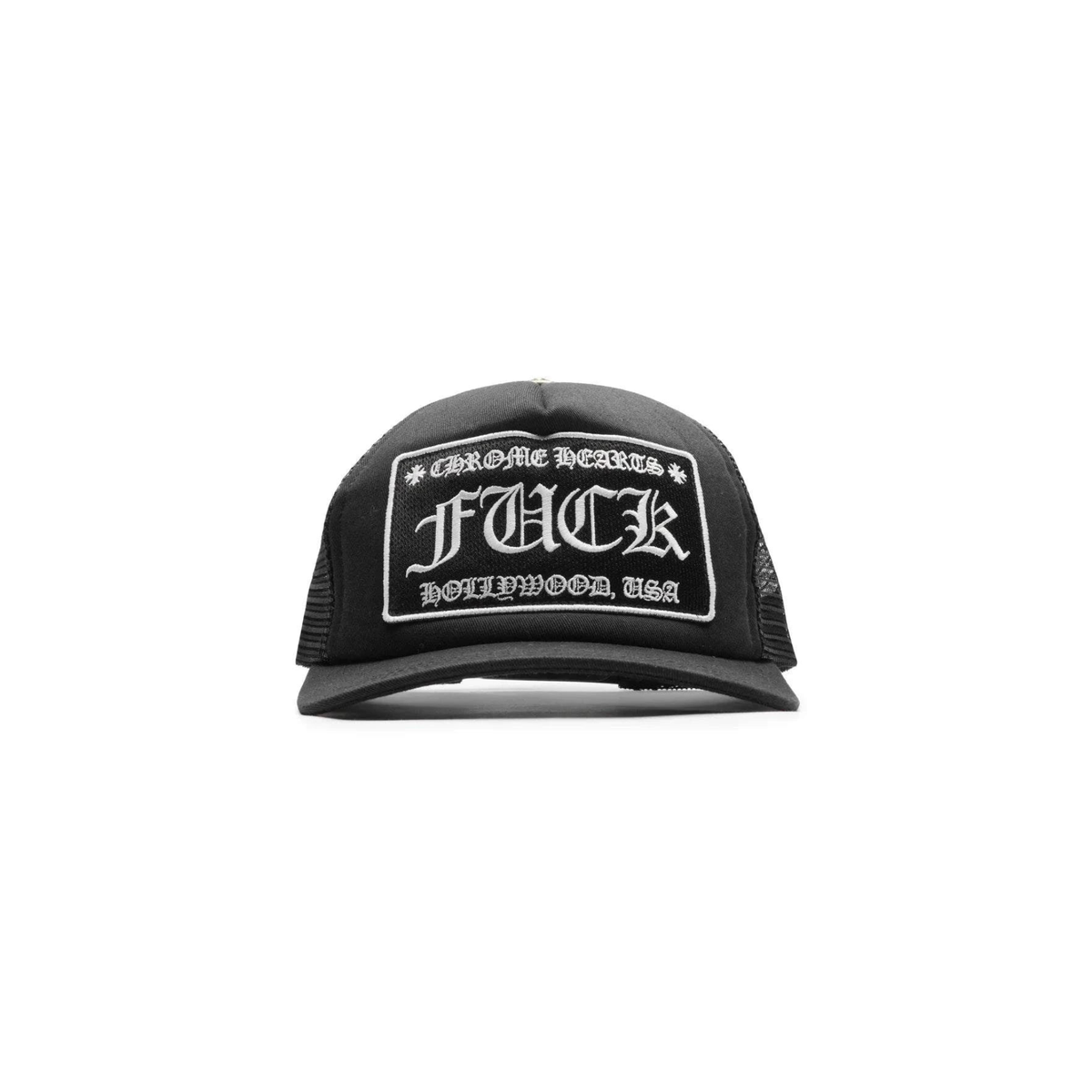 Chrome Hearts FUCK Hollywood Trucker Hat ‘Black/Black’