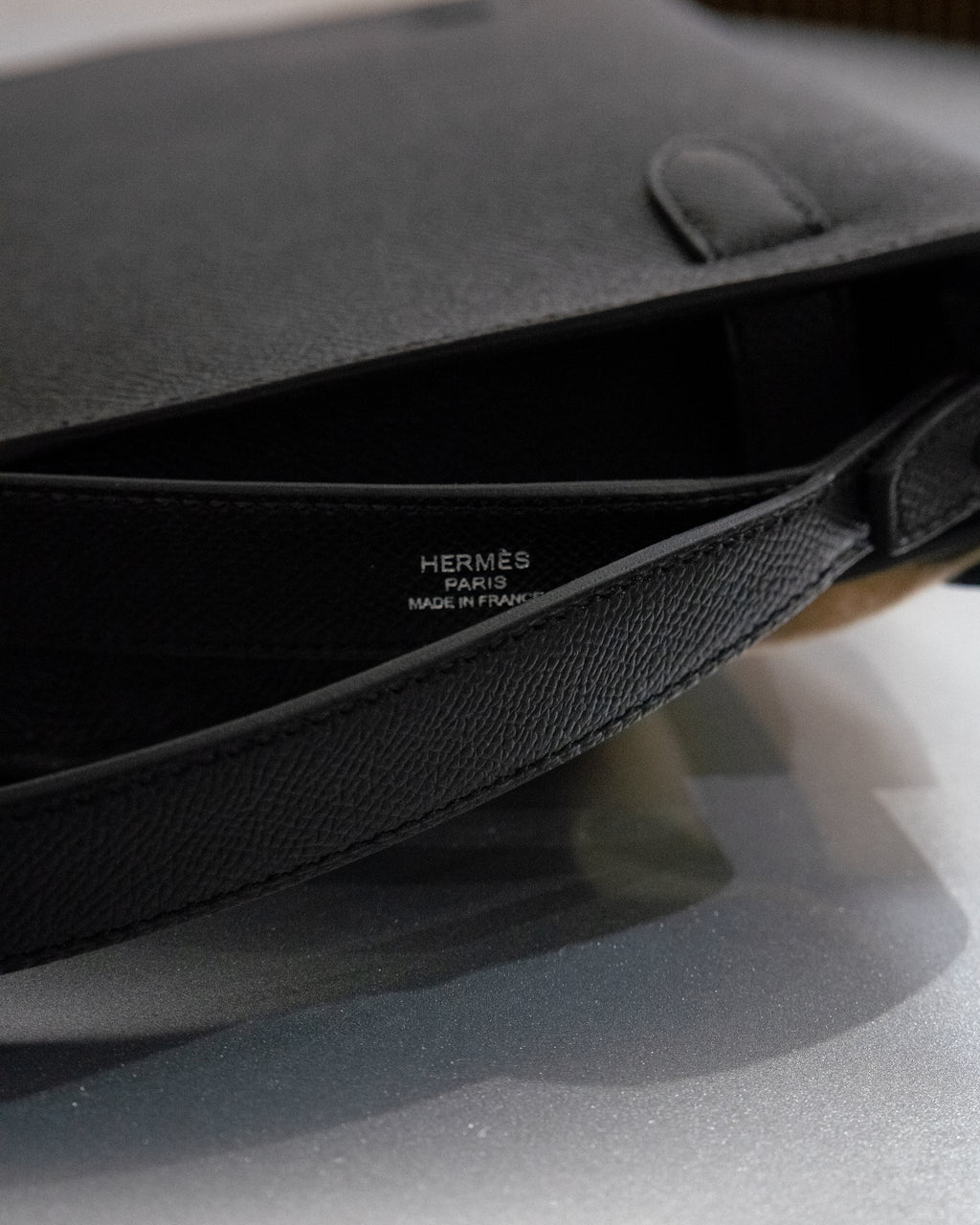 Hermes Kelly Dépêches leather clutch bag - Black