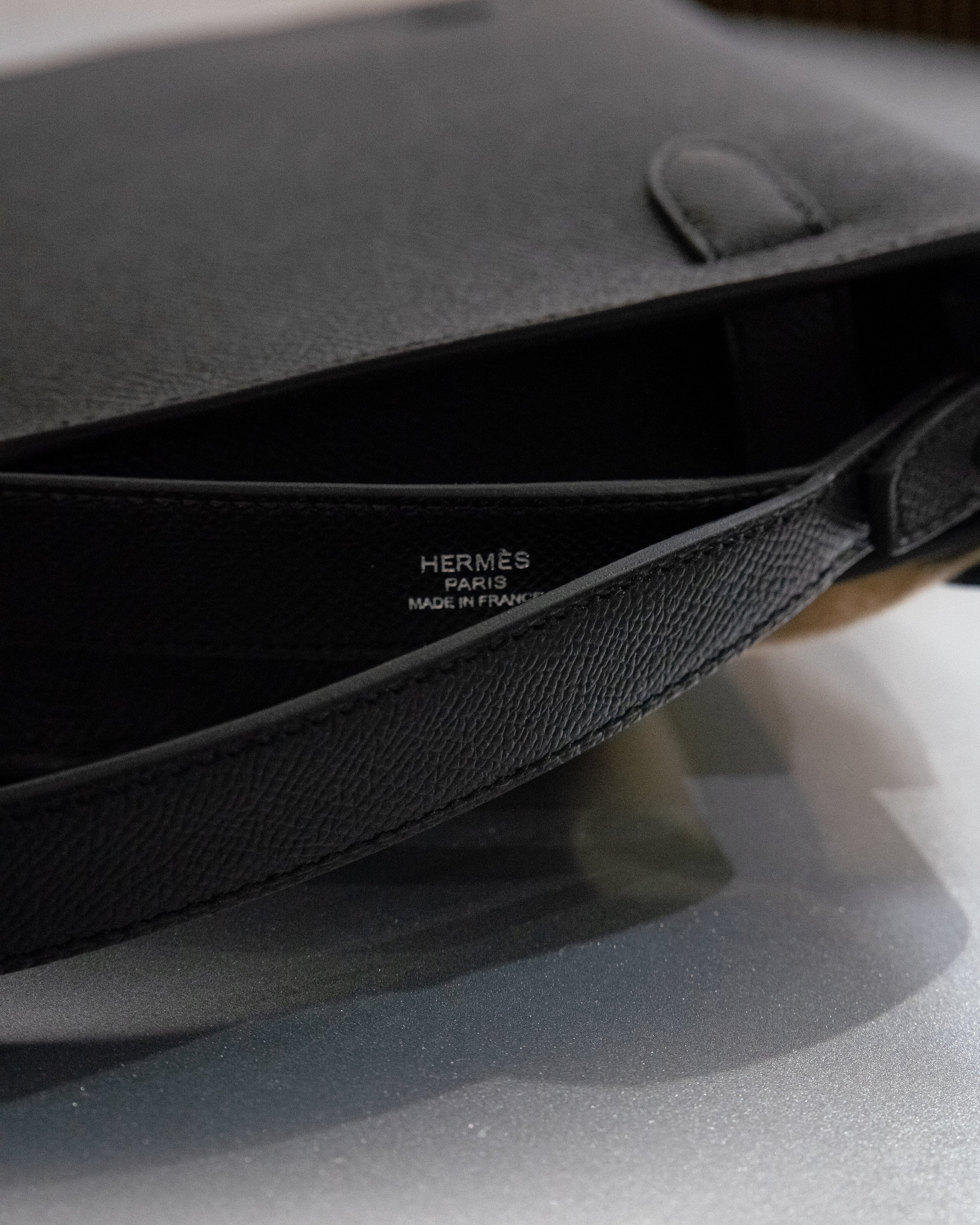 Hermes Kelly Dépêches leather clutch bag - Black