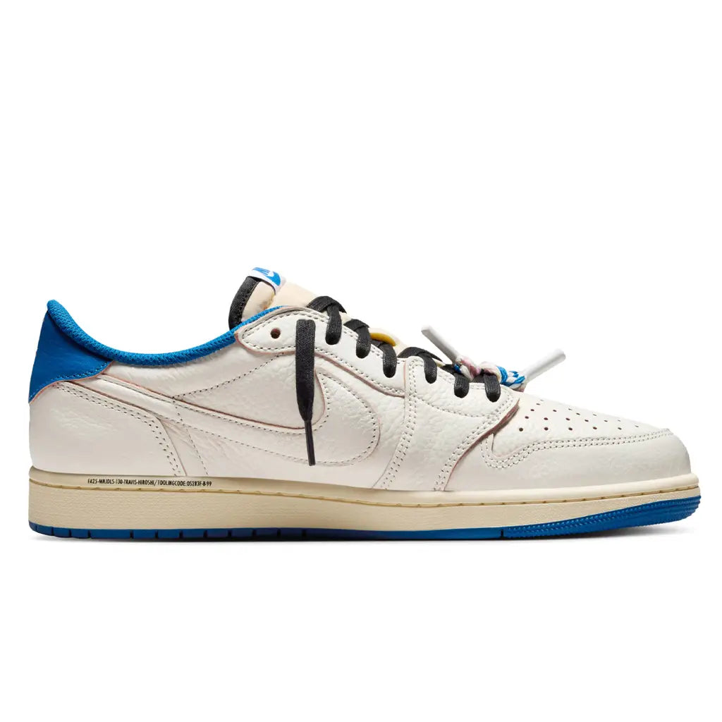 Jordan 1 Retro Low - Fragment x Travis Scott Sail Military Blue